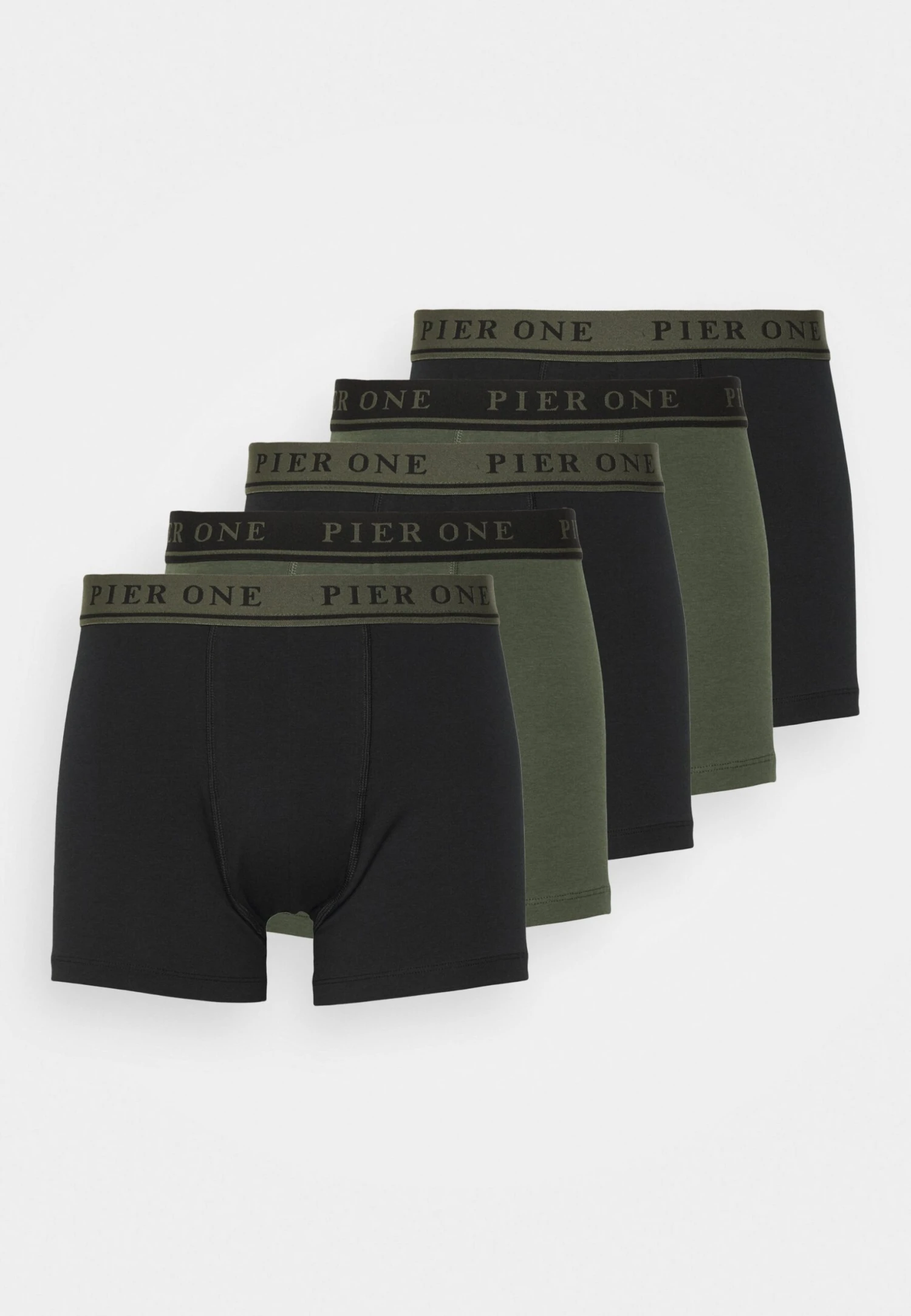 Pier One 5 Pack - Onderbroeken -Black/Khaki