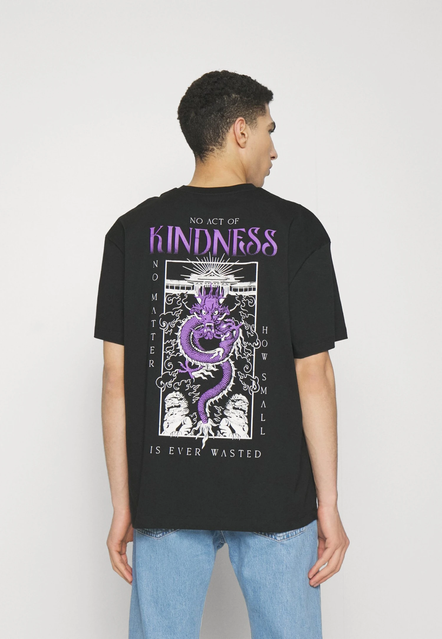 YOURTURN Dragon Graphic TeeUnisex - T-Shirt Print - Black