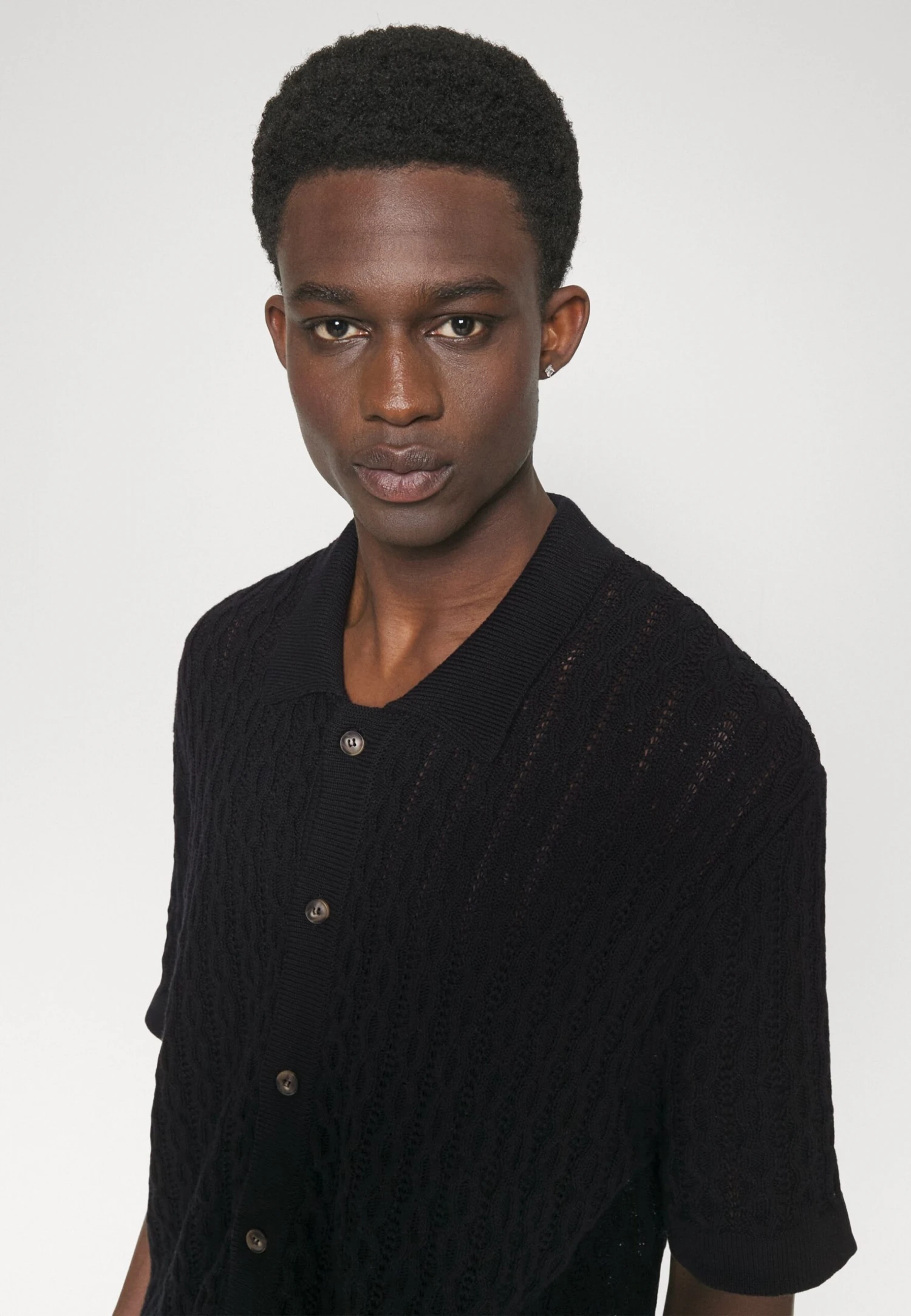 Les Deux Garrett Knitted Shirt - Vest - Black - Afbeelding 4