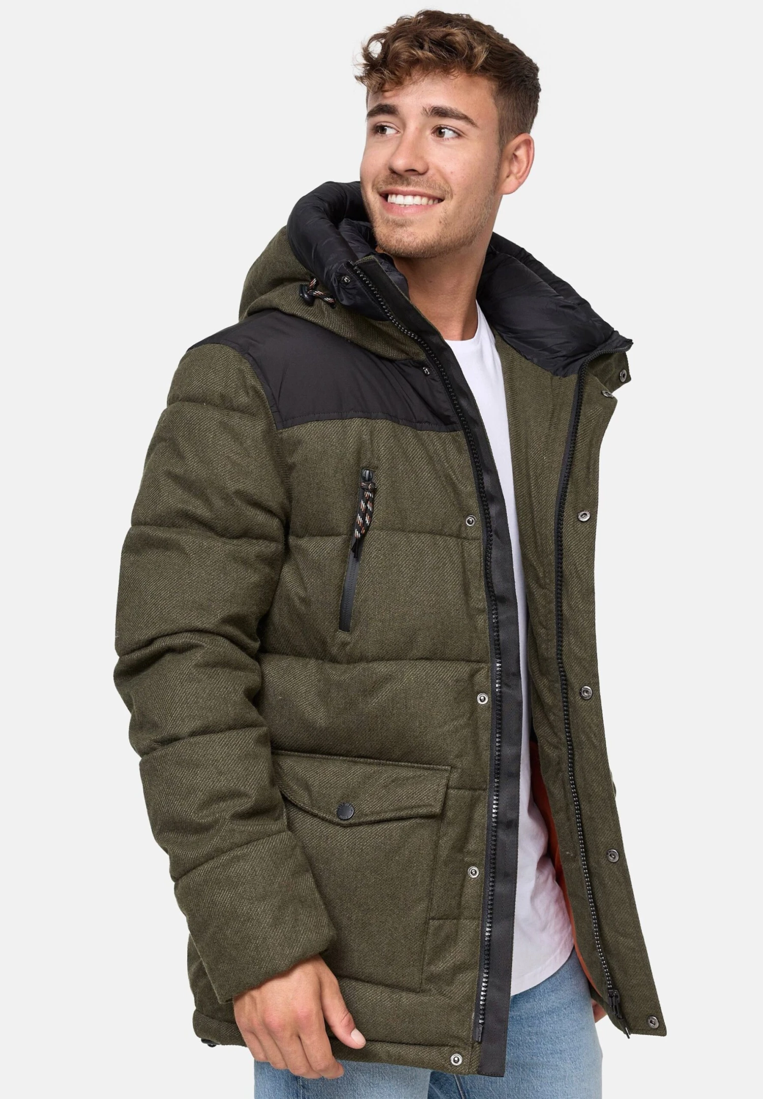 Indicode Jeans Krem - Winterjas - Army - Afbeelding 3