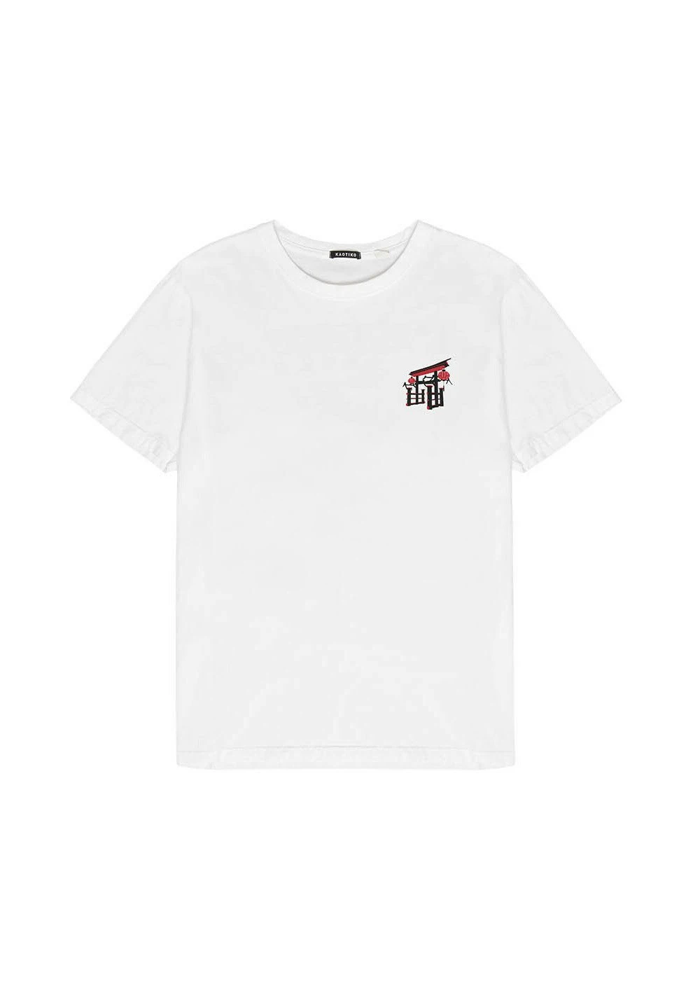 Kaotiko Washed Geisha - T-Shirt Print - Weiß - Afbeelding 2