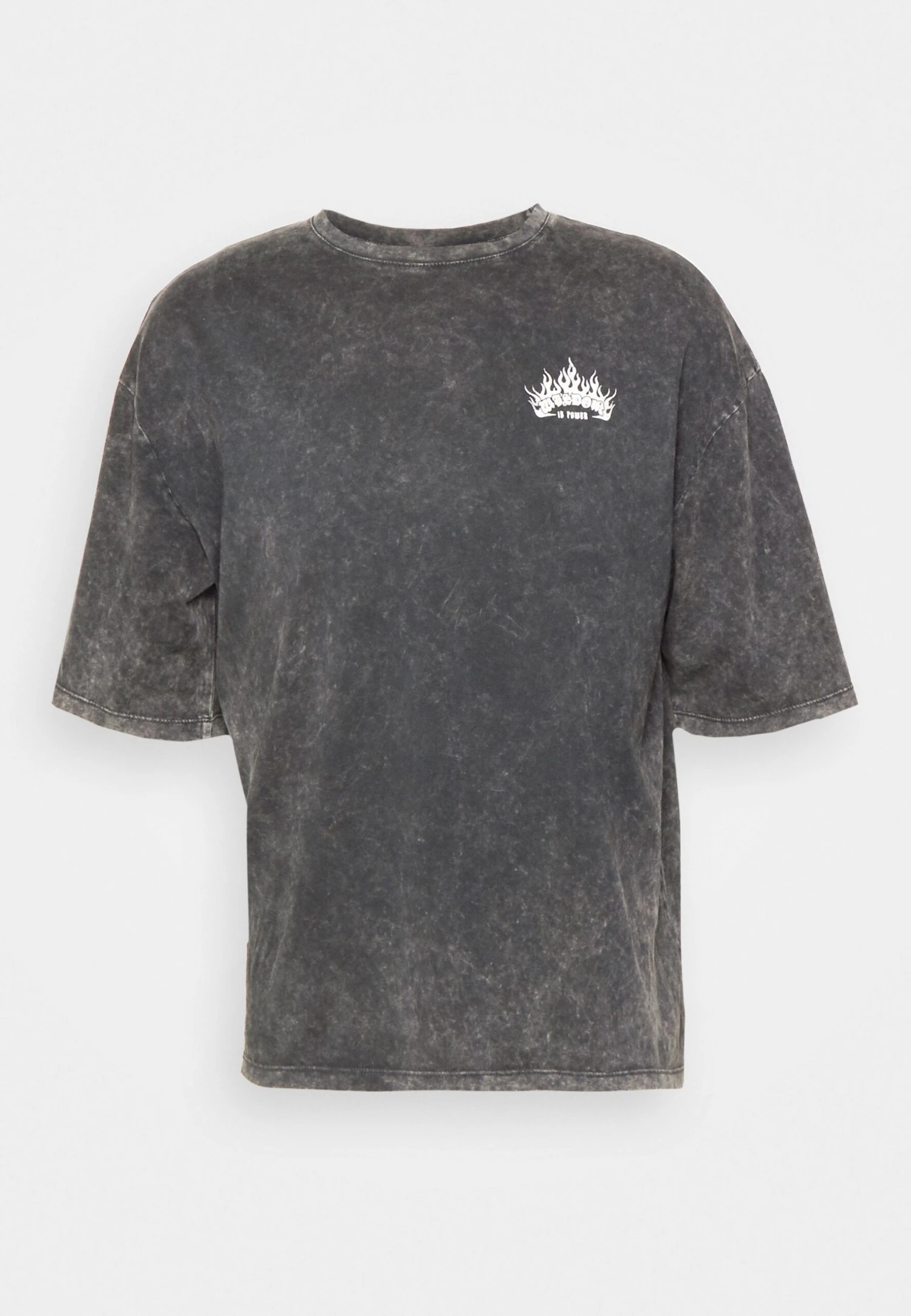 YOURTURN Skull Graphic Tee Unisex - T-Shirt Print - Mottled Black - Afbeelding 5