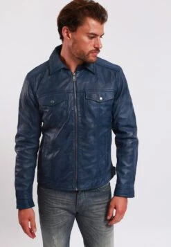 Lee Cooper Leren Jas - Vintage Blue