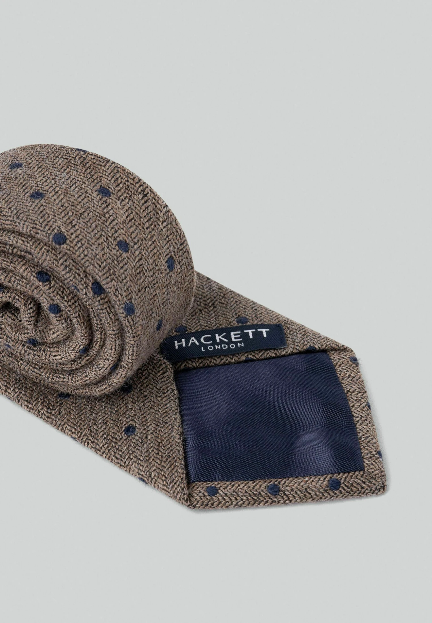 Hackett London Dot - Stropdas - Taupe Beige - Afbeelding 2