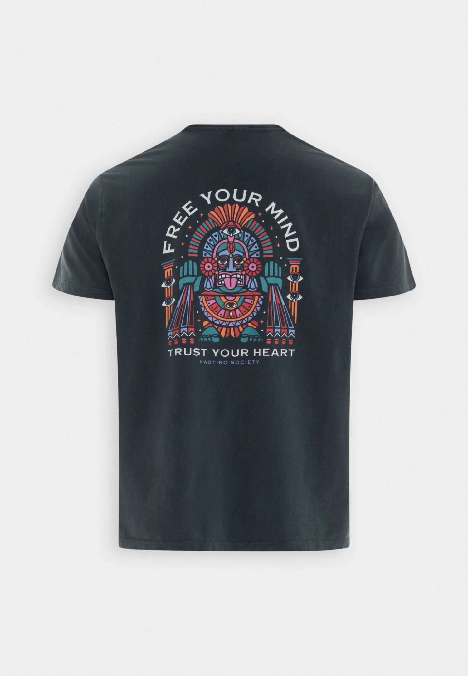 Kaotiko Washed Free Your Mind Unisex - T-Shirt Print - Navy - Afbeelding 6