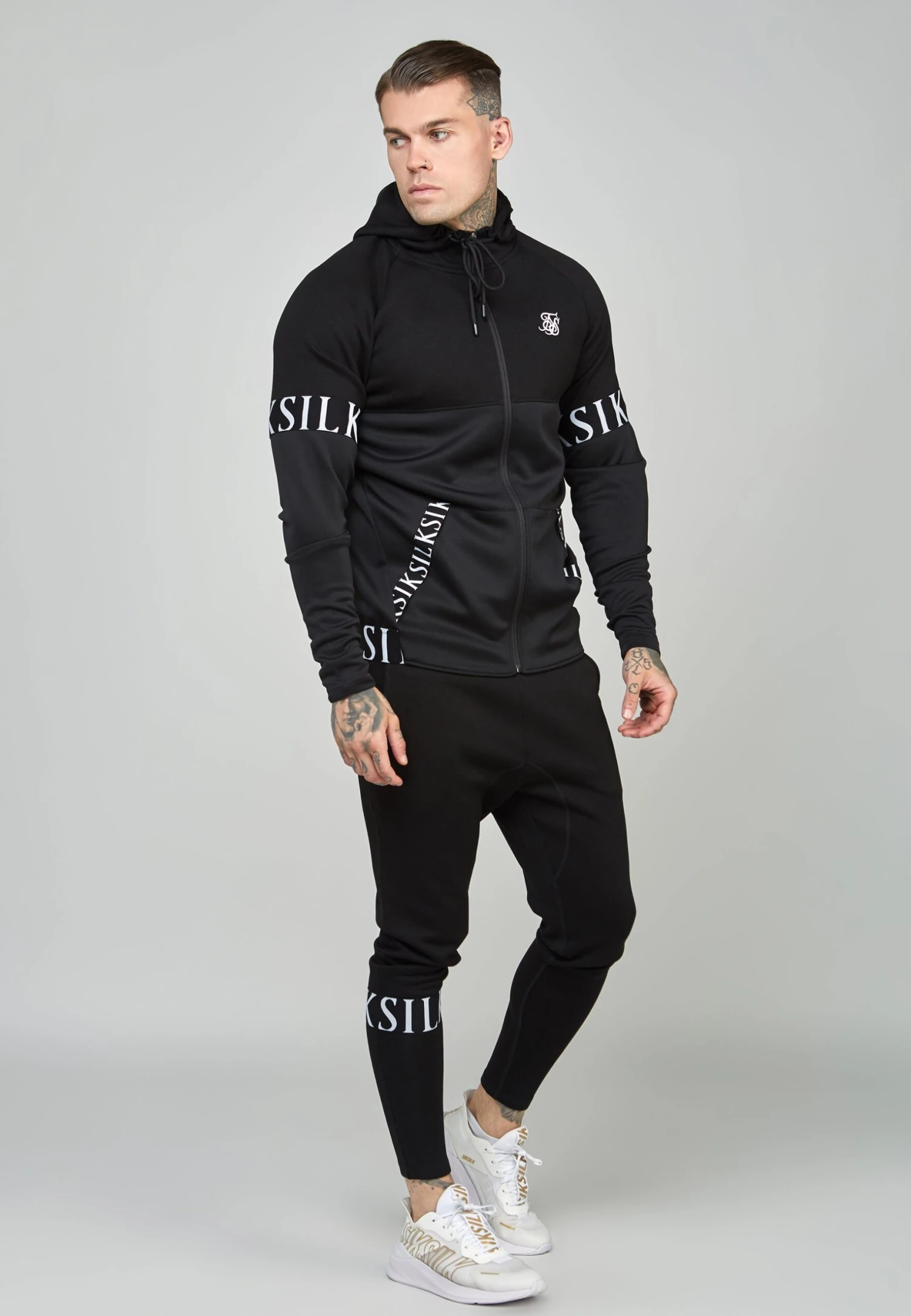 SikSilk Dynmic Zip Through Hoodie - Sweater Met Rits - Black - Afbeelding 2