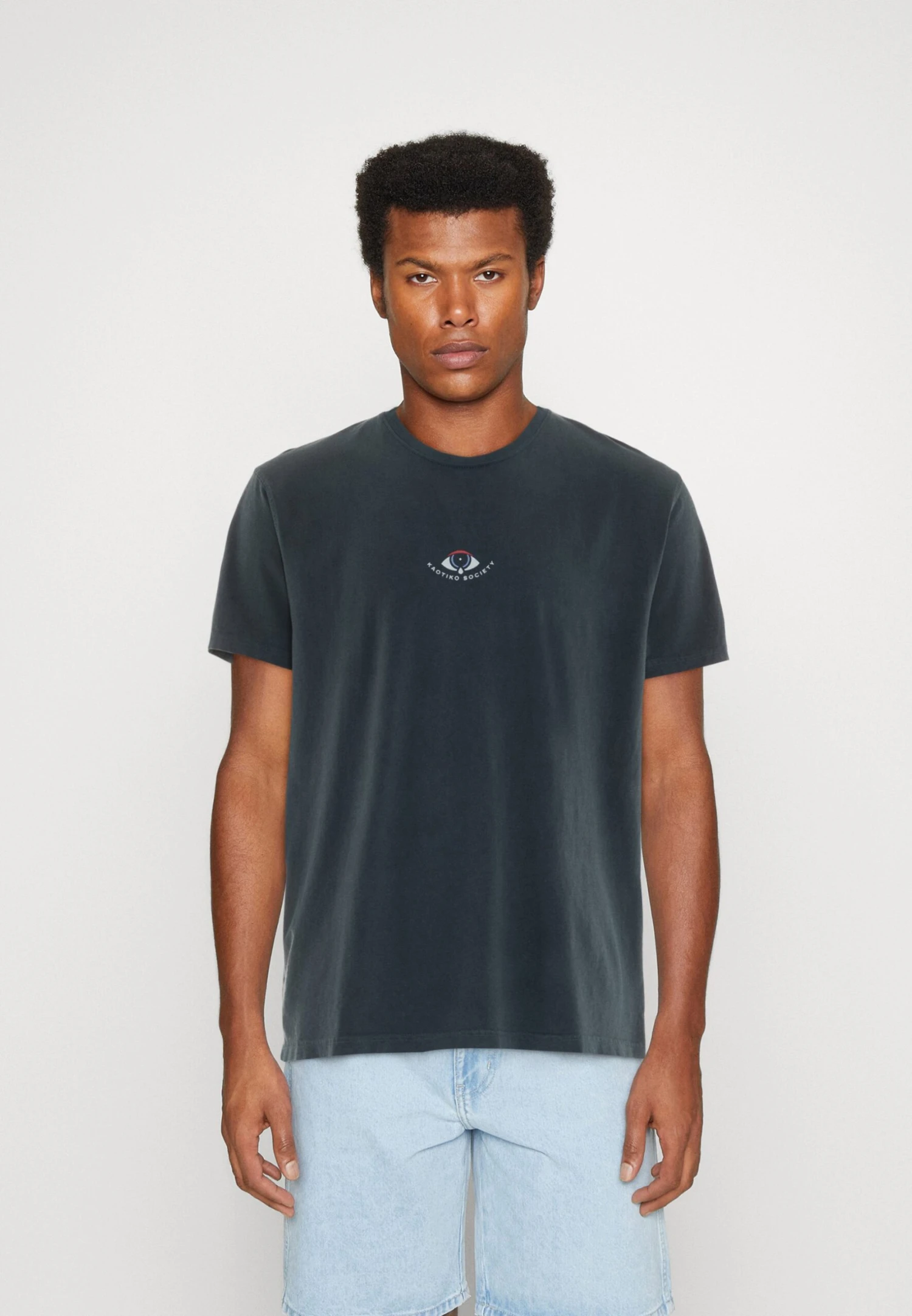 Kaotiko Washed Free Your Mind Unisex - T-Shirt Print - Navy - Afbeelding 3