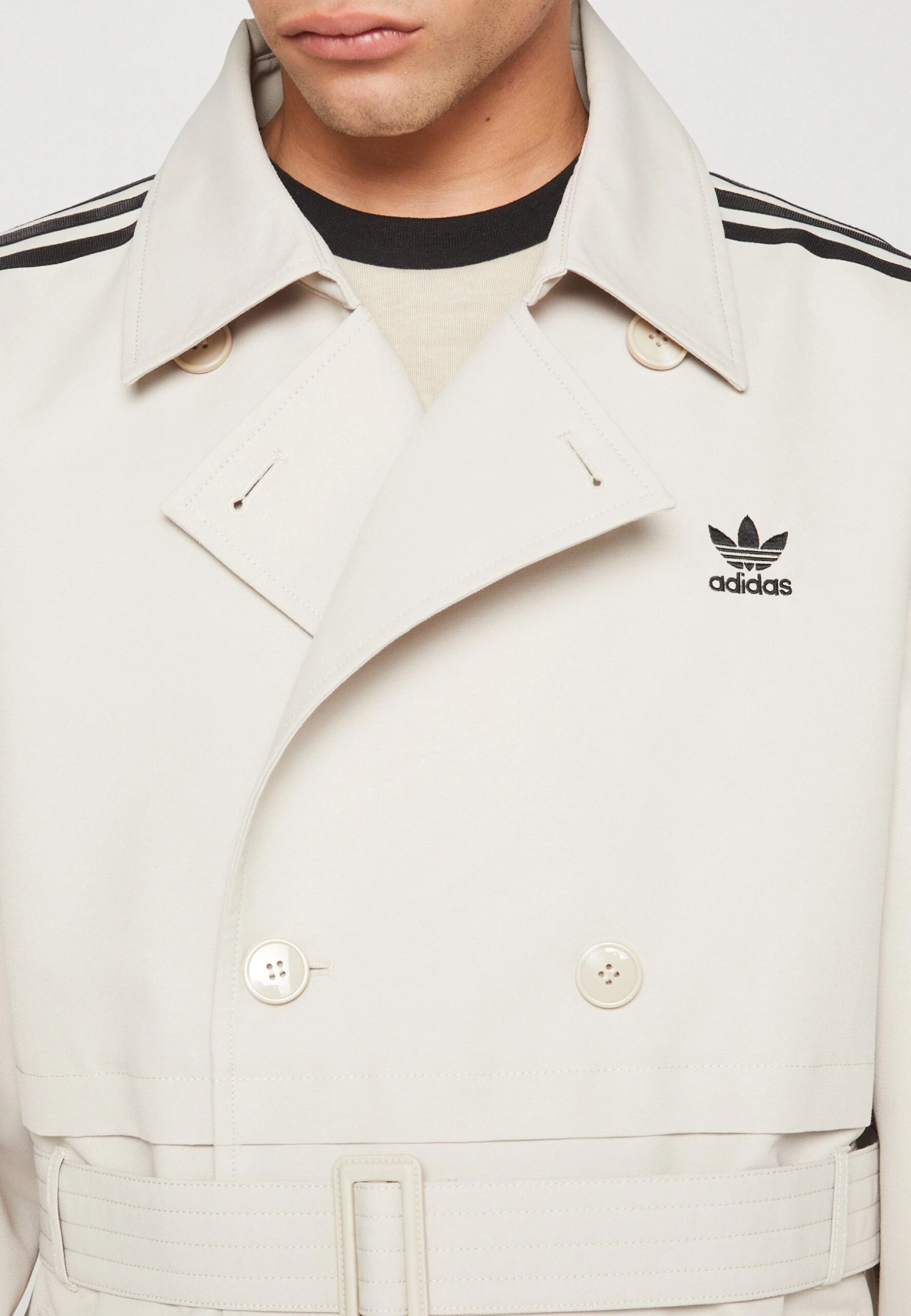 Adidas Originals 3 Stripe Coat Unisex - Trenchcoat - Beige - Afbeelding 6