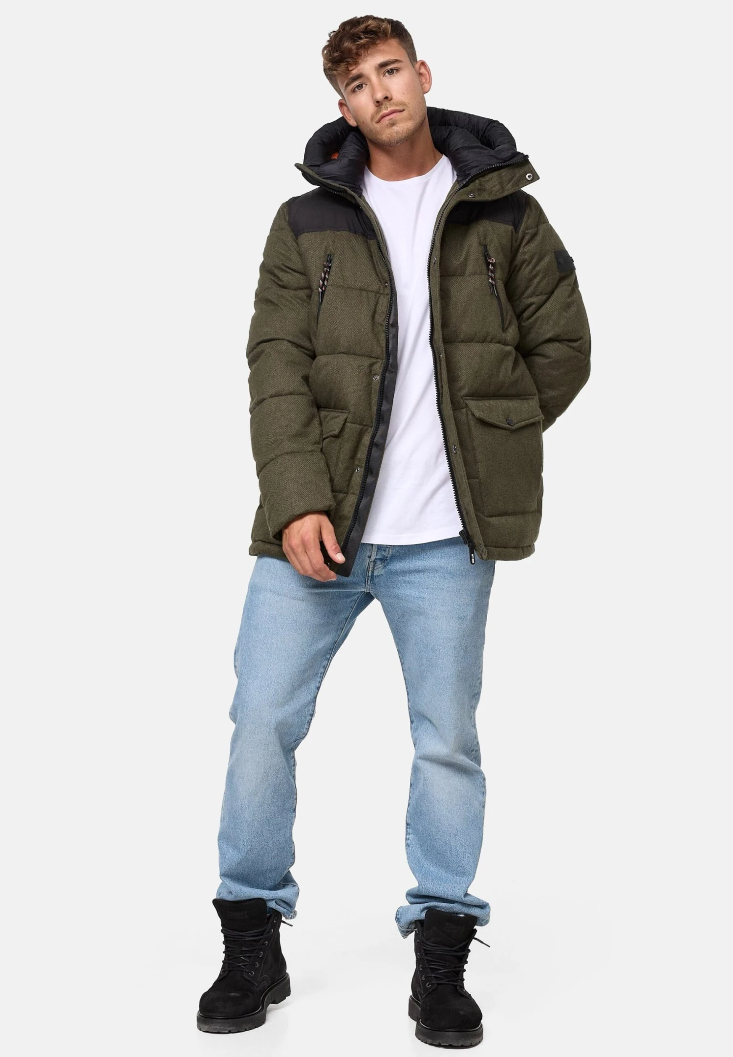 Indicode Jeans Krem - Winterjas - Army - Afbeelding 2