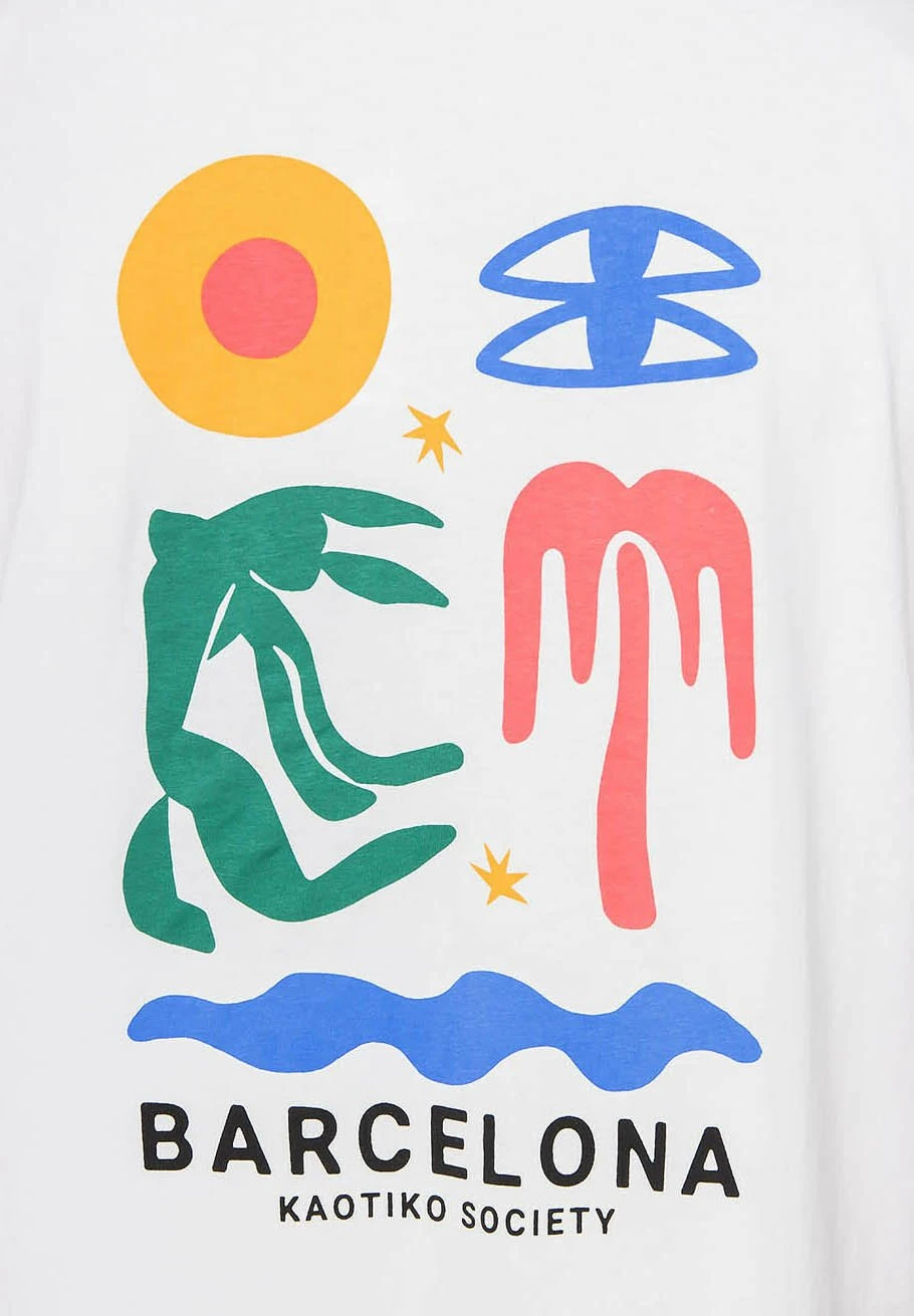 Kaotiko Barcelone - T-Shirt Print - Weiß - Afbeelding 4