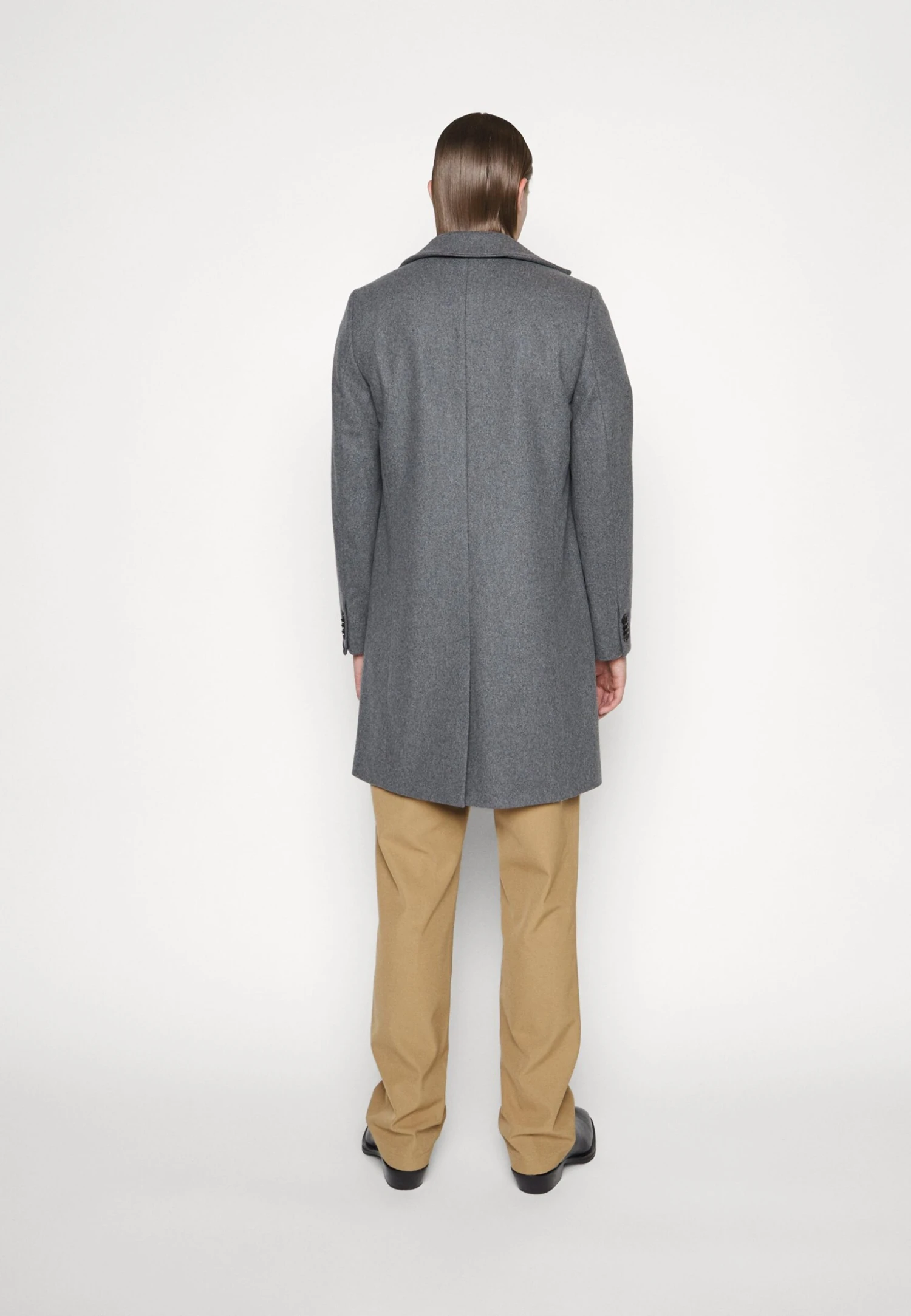 J.Lindeberg Holger Melton Coat - Mantel - Mid Grey Melange - Afbeelding 4