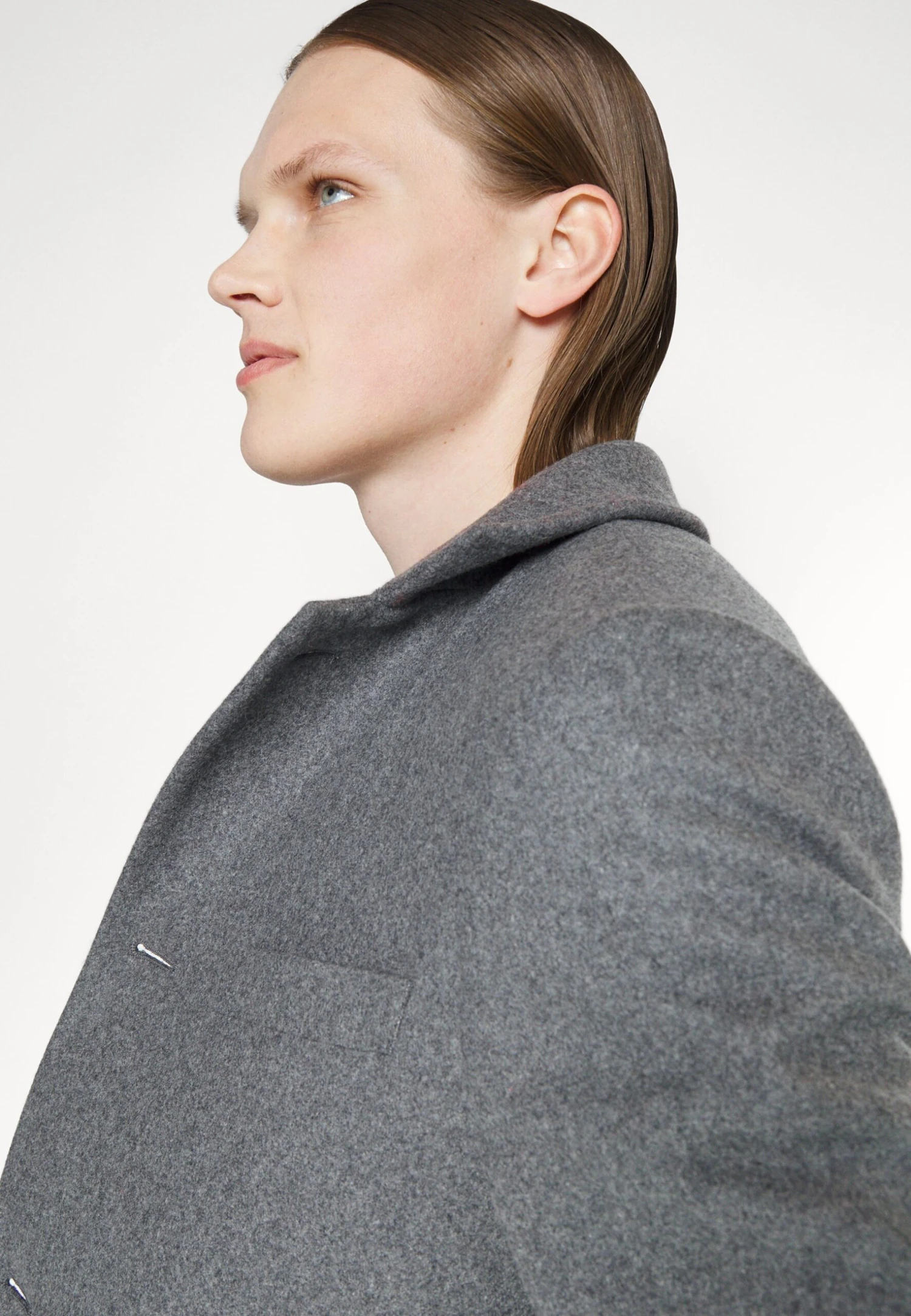 J.Lindeberg Holger Melton Coat - Mantel - Mid Grey Melange - Afbeelding 6