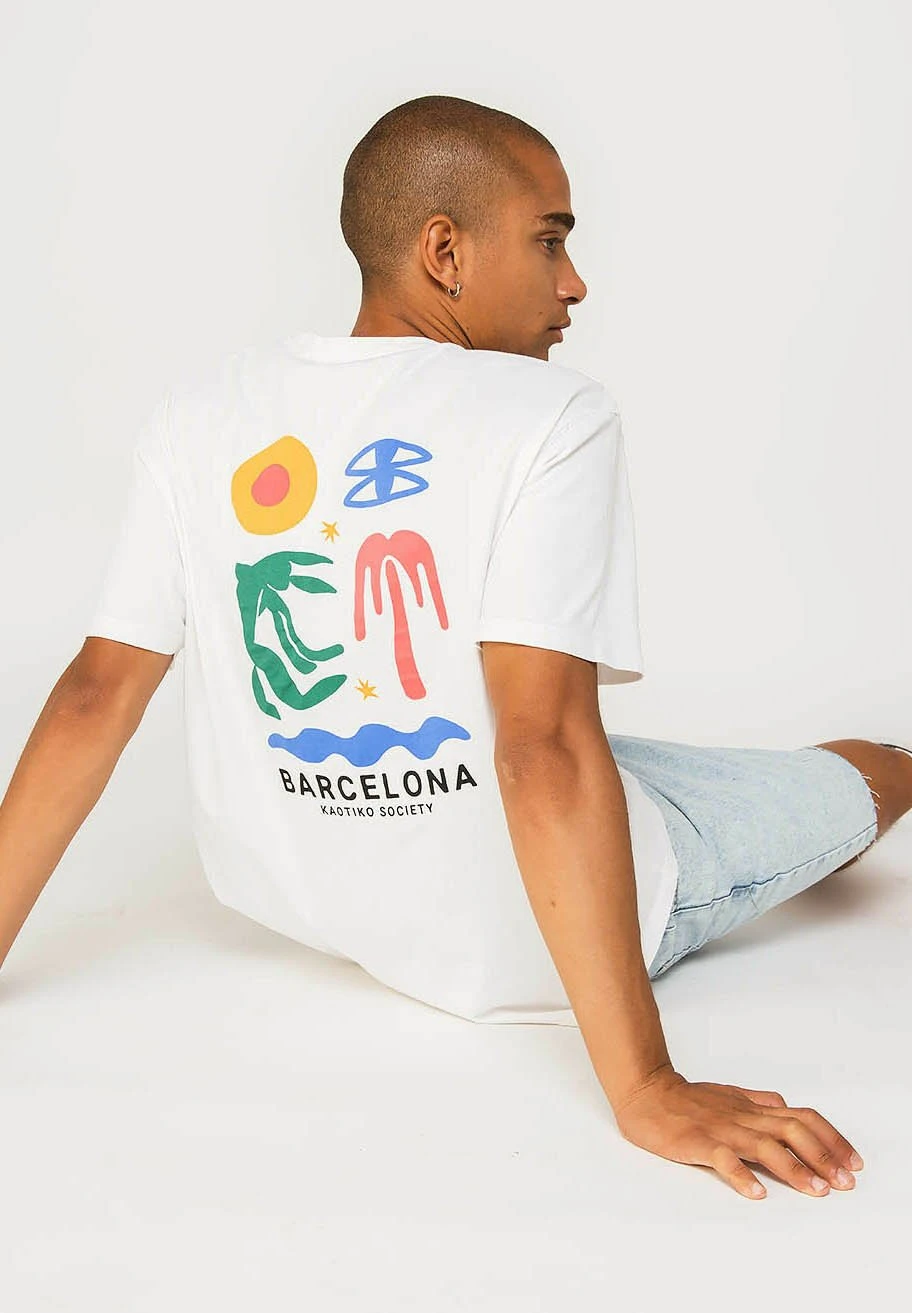 Kaotiko Barcelone - T-Shirt Print - Weiß - Afbeelding 3