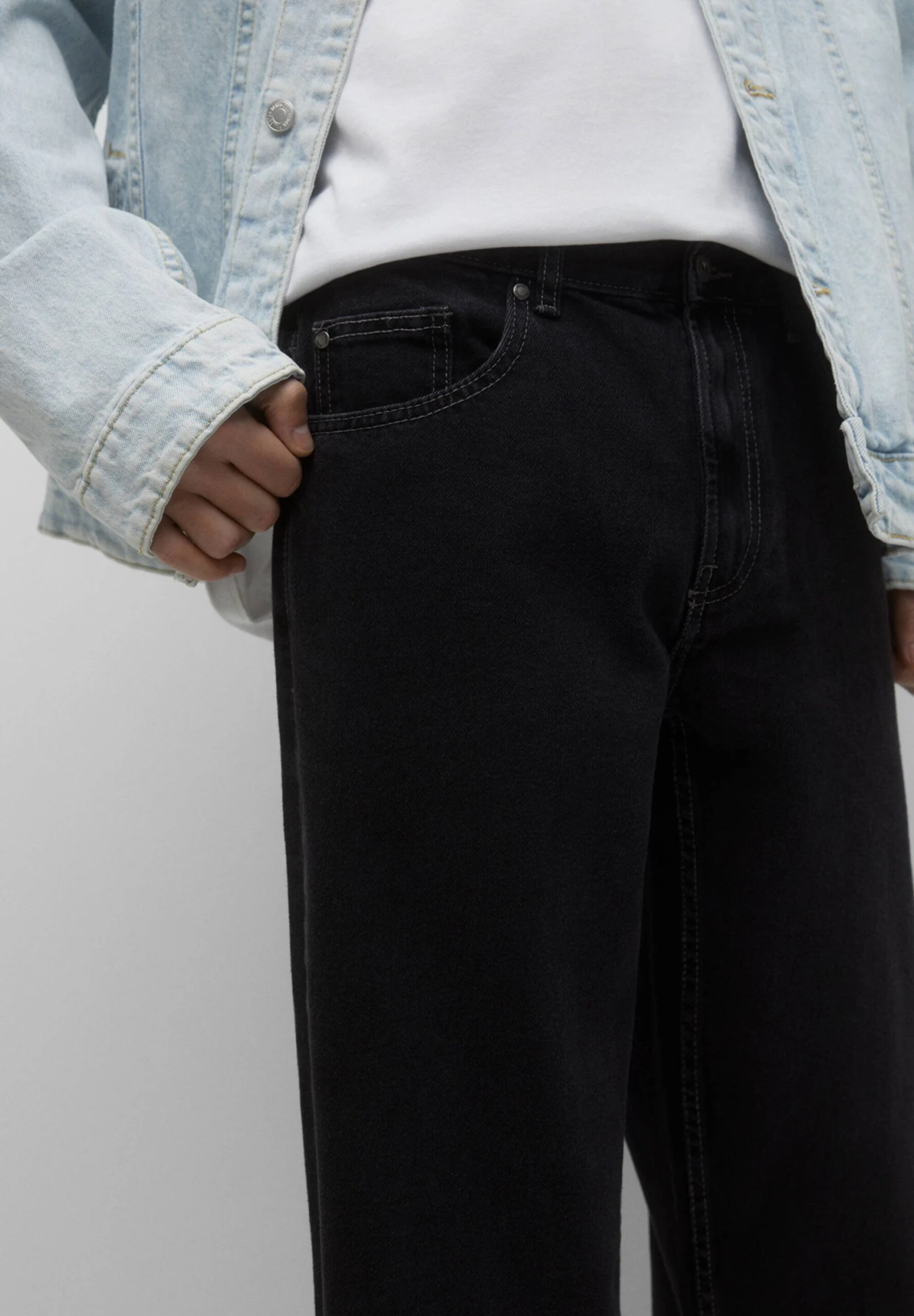 PULL & BEAR Wide - Relaxed Fit Jeans - Black - Afbeelding 4